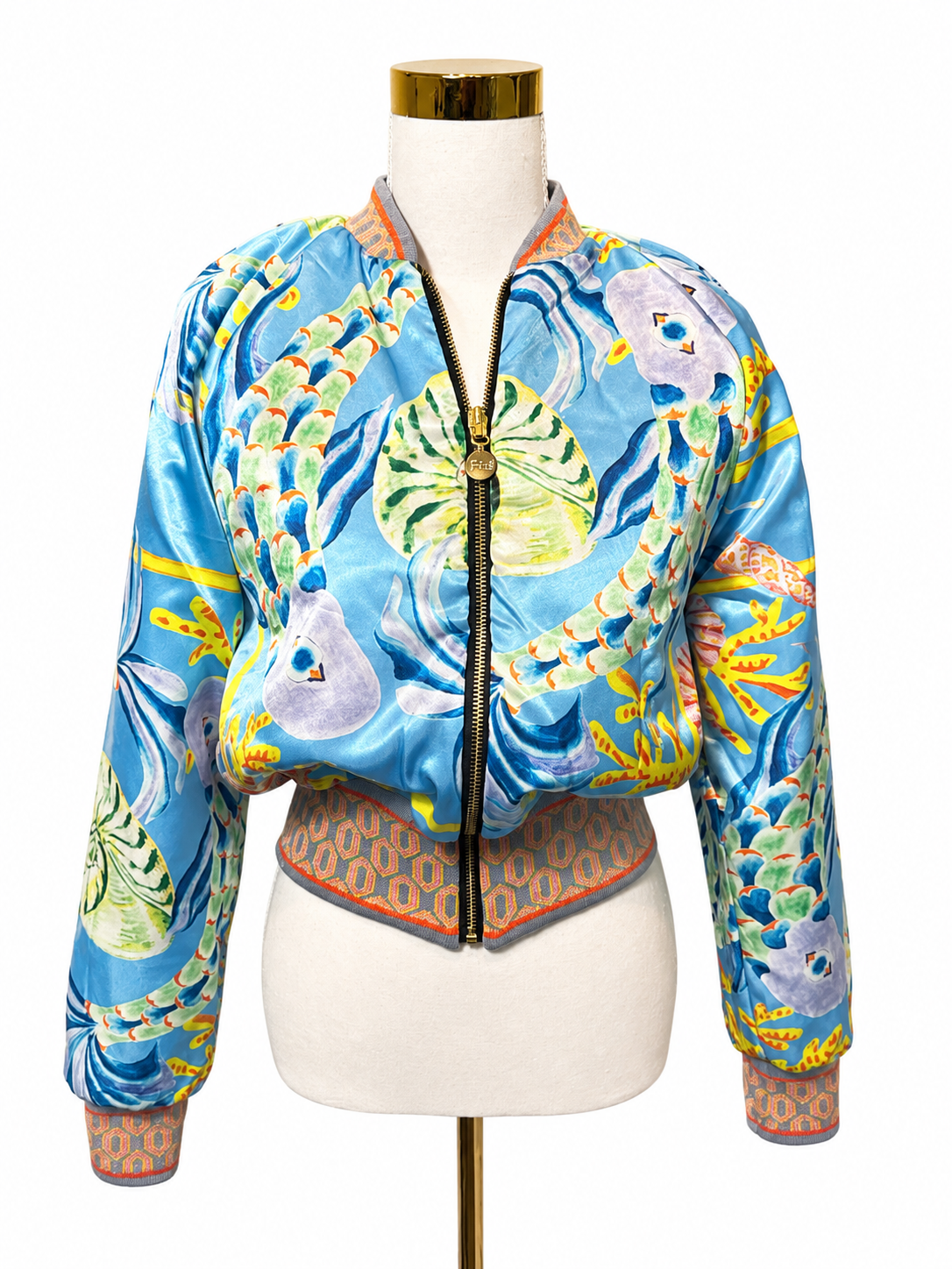 Medium Teal Quilted Velvet Bomber