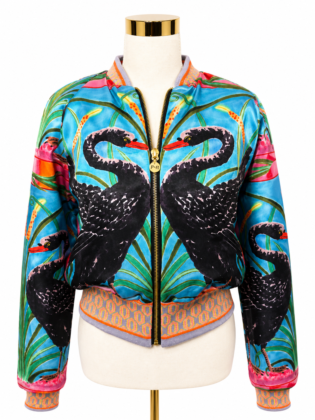 Medium Pink Floral Brocade Bomber