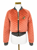 Small Peach Quilted Velvet