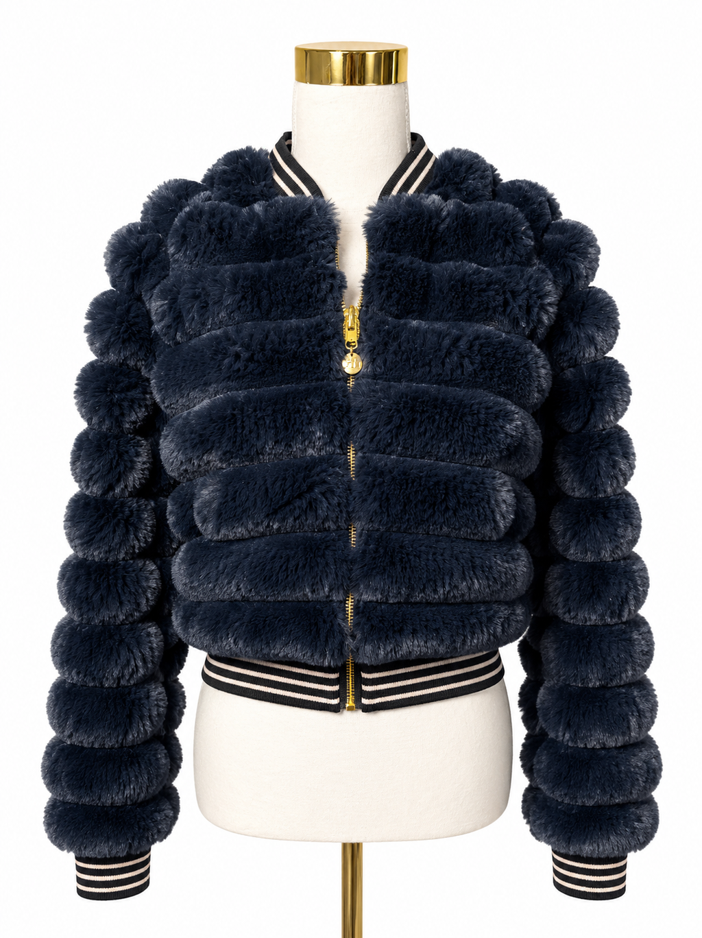 Large Navy Fur Bomber
