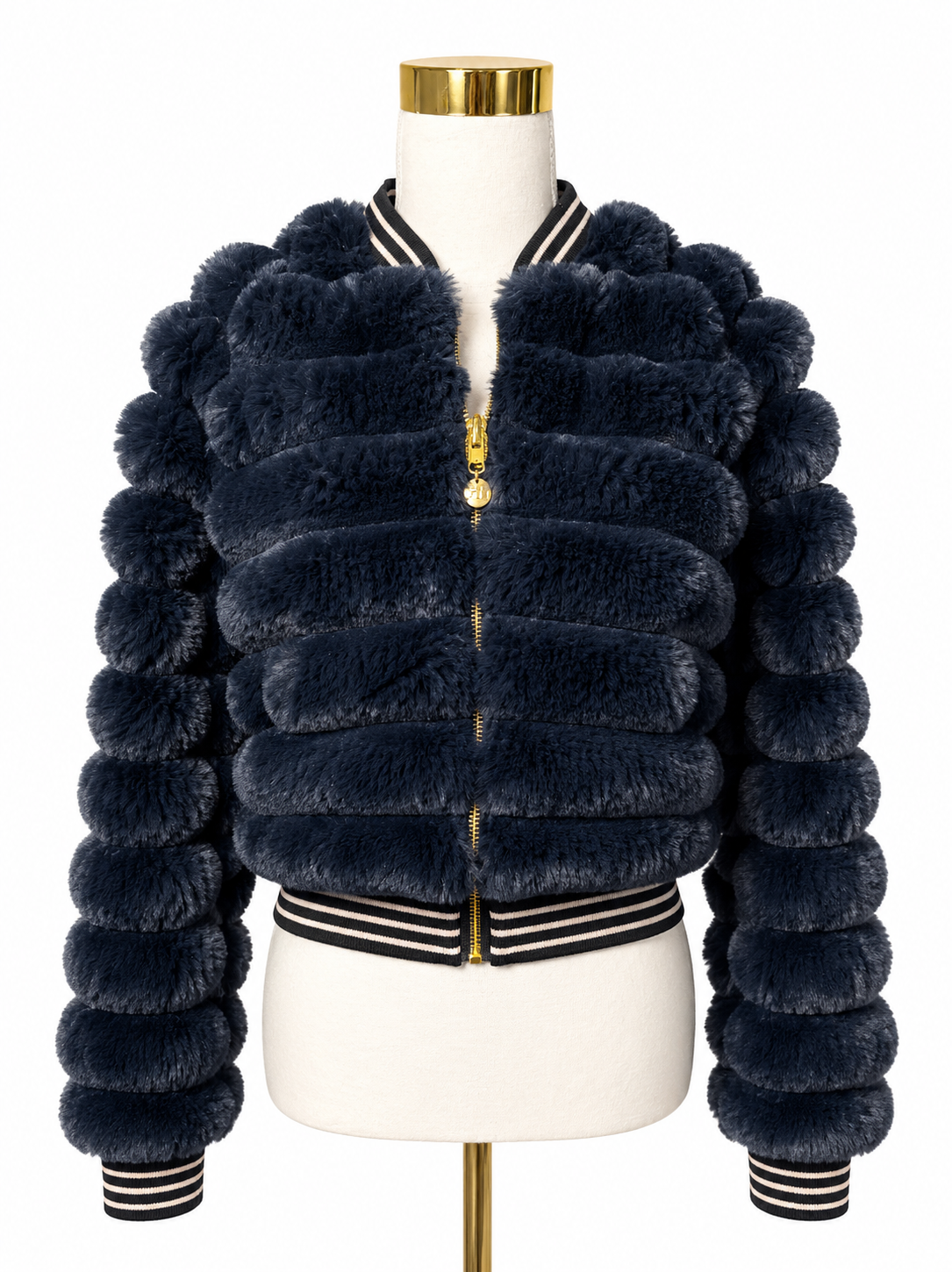 Large Navy Fur Bomber